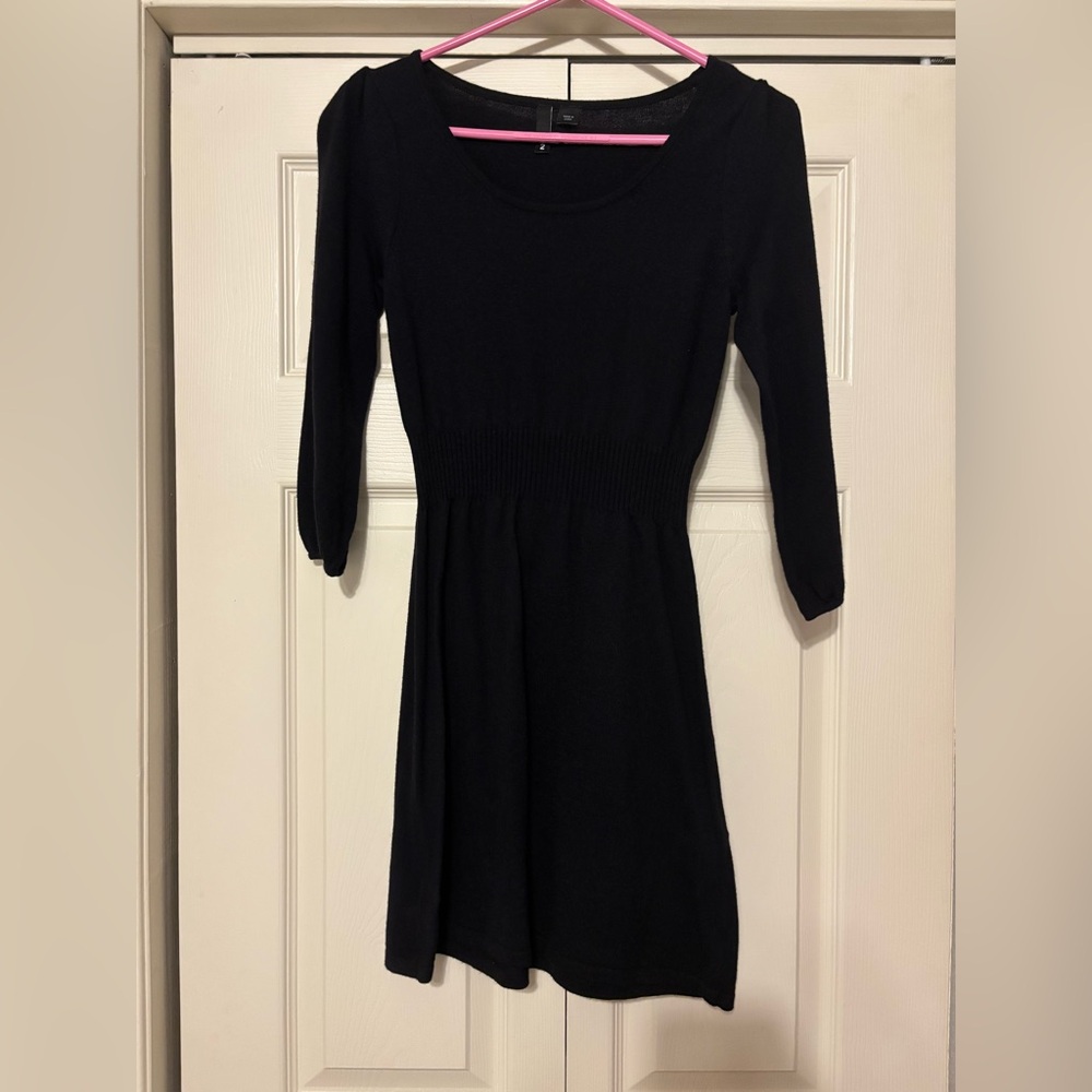 H&M Black 3/4 Sleeve Sweater Dress